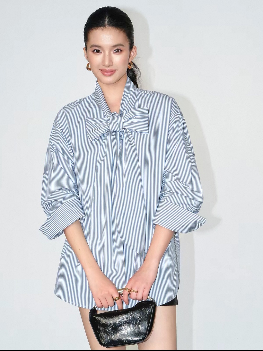 NWOT Striped Bow-Tie Blouse
